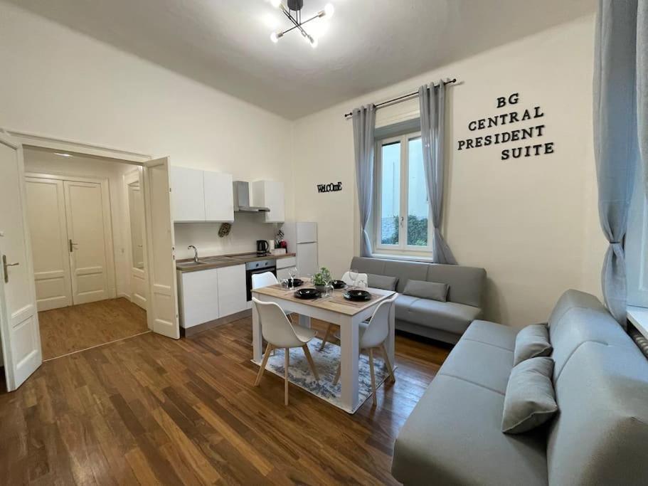 Bg Central President Suite Con Parcheggio - Vista Citta Alta Bergamo Eksteriør bilde