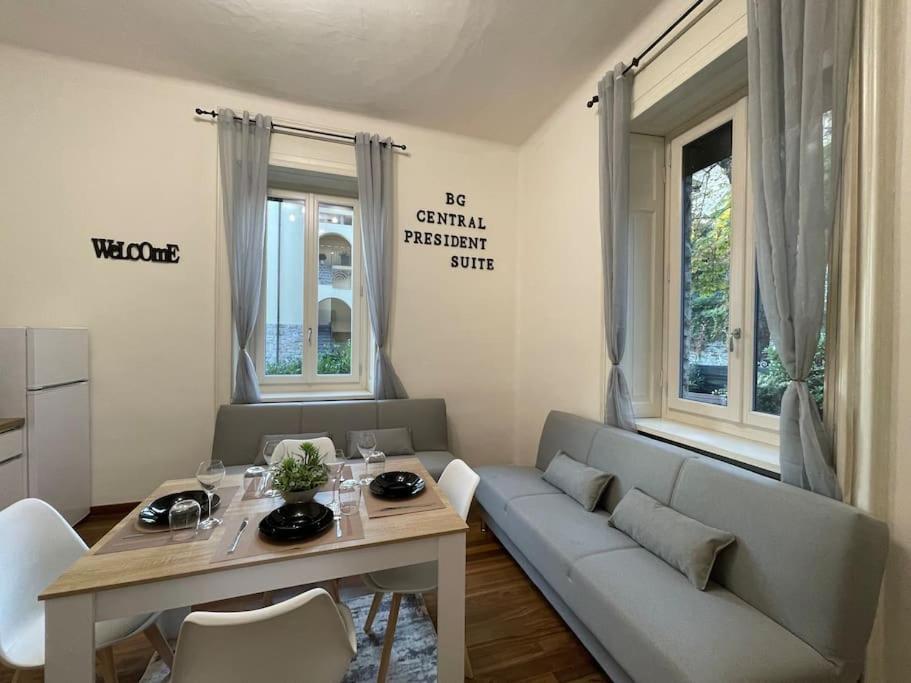 Bg Central President Suite Con Parcheggio - Vista Citta Alta Bergamo Eksteriør bilde